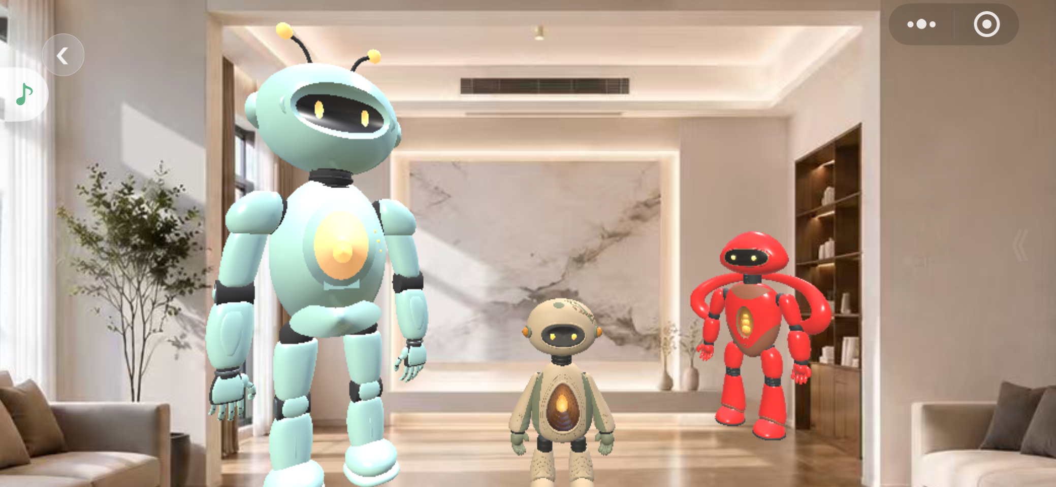 客厅中的三位3D小物件