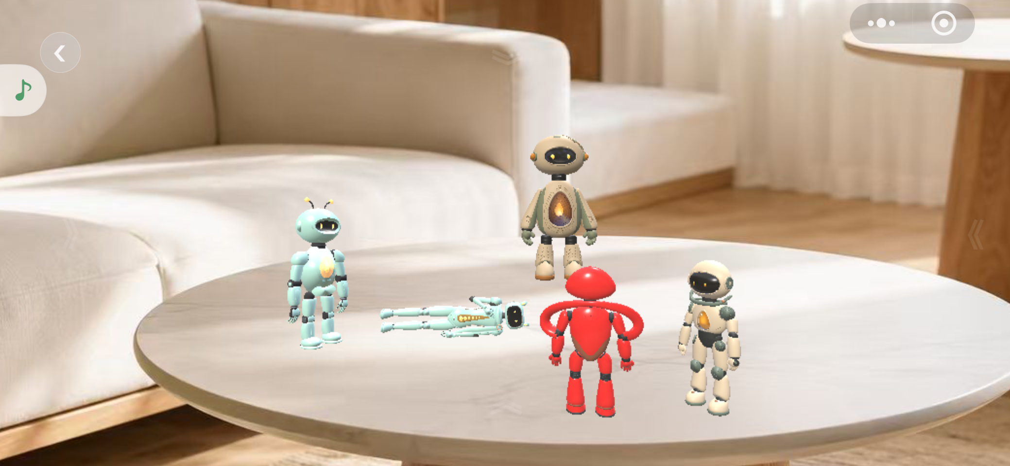 茶几上的3D小物件排列