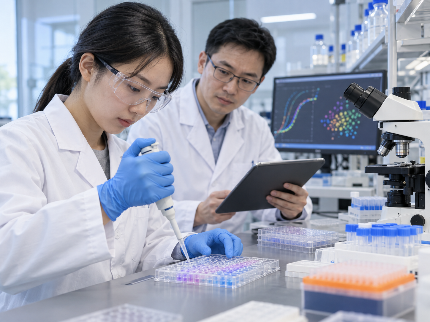 实验人员用细胞实验验证AI提出的基因线索